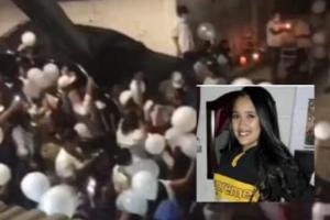 Con globos blancos comunidad del barrio París de Bello rindió homenaje a Ana María