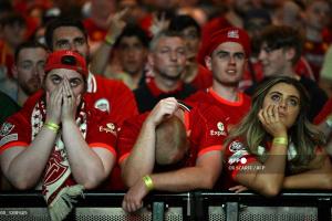 Hinchas del Liverpool en la final de la Champions