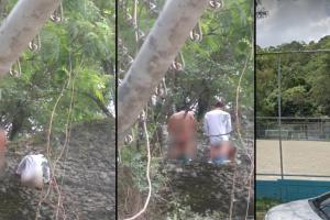 "Los pillaron", tres personas teniendo relaciones sexuales un día santo