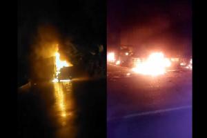 Varios vehículos incinerados