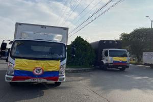 Sin alteraciones al orden público se desarrolló la movilización de transportadores de carga en Medellín.