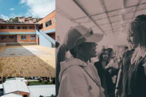 Karol G- restauración colegio en Medellín 