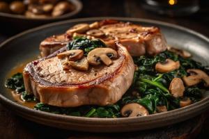 Solomillo de cerdo con salsa de champiñones 