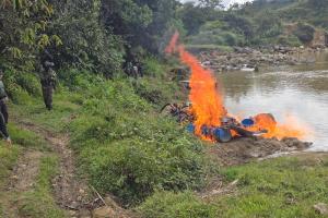 $50 millones en maquinaria ilegal fue destruida por parte de las fuerzas militares en Santo Domingo, Antioquia