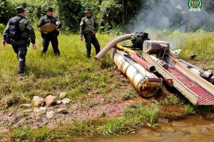 Detienen a seis por minería ilegal en Antioquia: Destruyen e incautan maquinaria avaluada en $2 mil millones