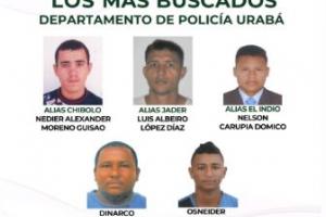 Revelan el cartel de los más buscados por homicidio y hurto en Urabá 