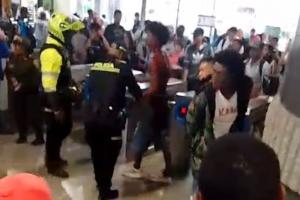 Riña a cuchillo en la estación San Antonio de Medellín