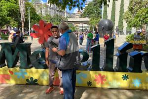 Campaña contra la explotación sexual cerca al Parque Botero 