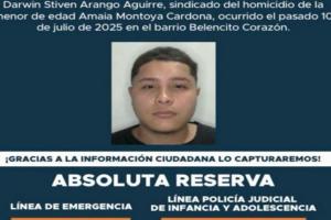 Se entregó el padrastro de la menor de 2 años de edad asesinada el pasado 10 de julio en Altavista.  