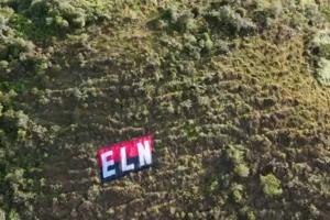 Bandera del ELN puesta en San Antonio de Prado 