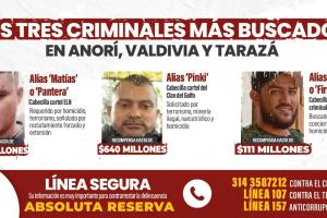Ofrecen millonaria recompensa por cabecillas en Antioquia 