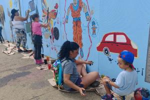 Mural en la UVA La Imaginación de Medellín