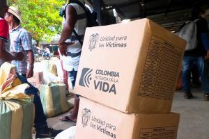 Entrega de ayudas humanitarias en Antioquia