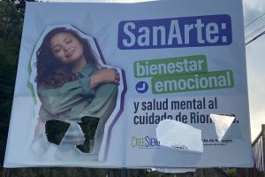 Valla vandalizada en Rionegro, Antioquia