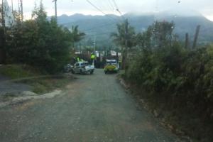 Sitio exacto de balacera  registrada en Rionegro: En este sitio murió alias "el ecuatoriano"