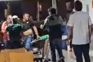 Pelea entre hinchas de fútbol en Medellín 