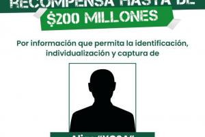 Las autoridades ofrecen hasta 200 millones por este hombre, señalado de instalar banderas del grupo guerrillero en Antioquia.