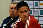 James Rodríguez y Carlo Ancelotti