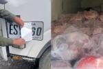 [FOTOS] Tras persecución, recuperan camión robado con 7 toneladas de carne y placa alterada 