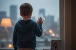 Niño que extraña a su mamá en Alemania, imagen creada por IA 