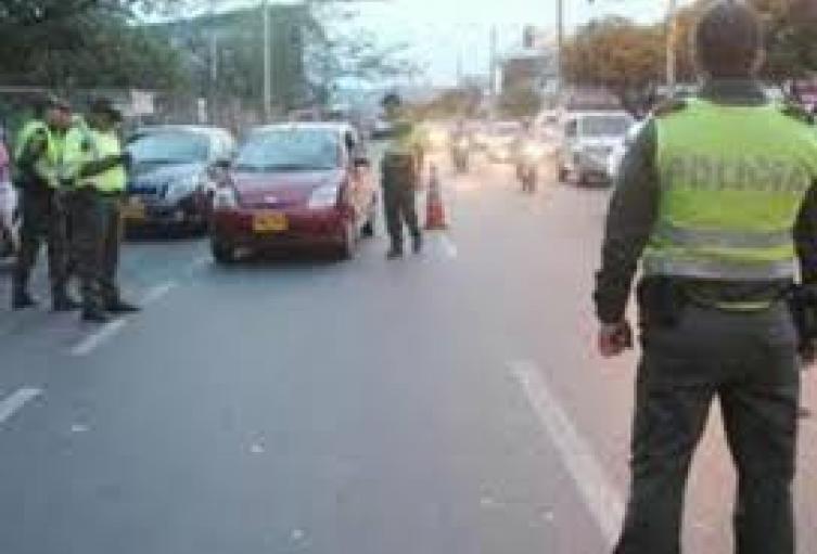 Retén de la Policía en Ocaña