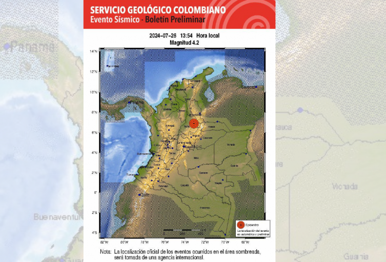 Fuerte temblor sacudió a Santander