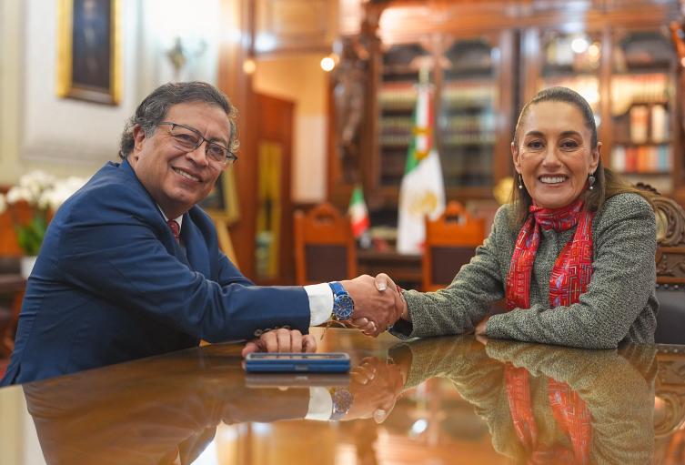 Presidentes de Colombia, Gustavo Petro y de México, Claudia Sheinbaum.
