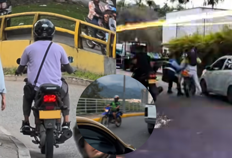 Motociclistas conducen en contravía en Bucaramanga