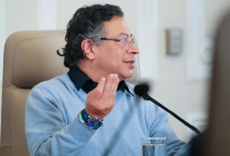 Presidente Gustavo Petro en el consejo de ministros. 