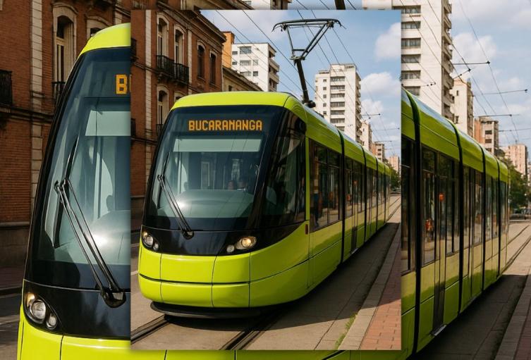 Tranvía en Bucaramanga (imagen generada con inteligencia artificial)