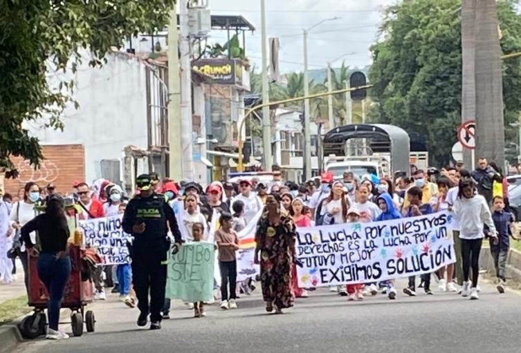 Marcha de comunidades desplazadas en Catatumbo