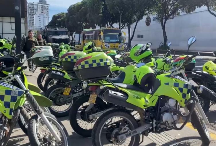 Motociclistas de la Policía Metropolitana de Bucaramanga