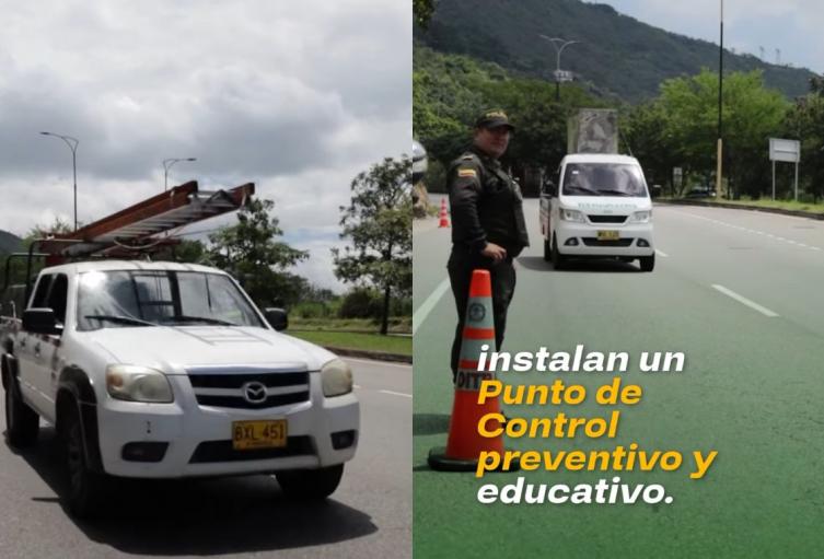 Punto seguro en la vía Lebrija - Girón