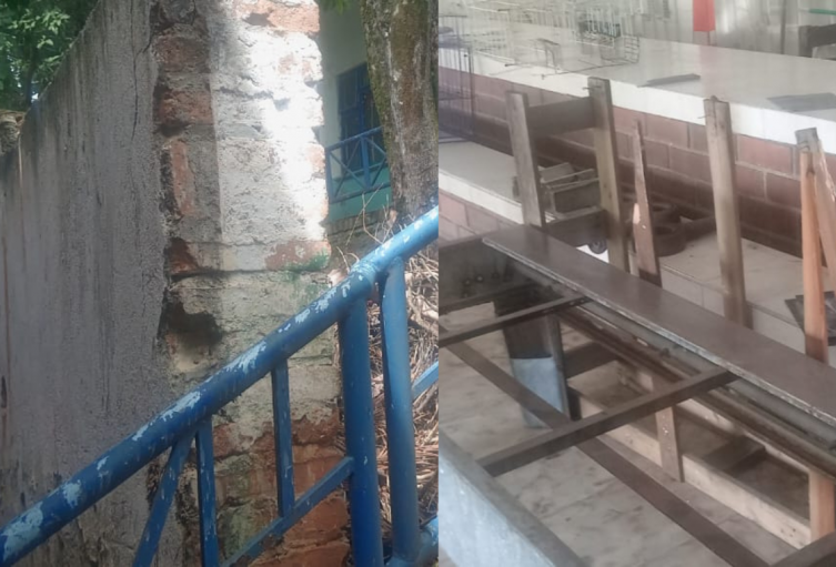 Infraestructuras afectadas en sedes de colegios en Bucaramanga.