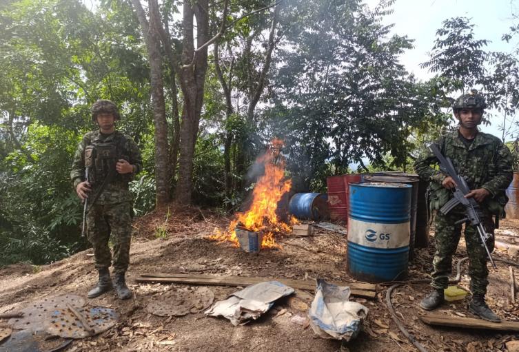 Laboratorio de coca desmantelado en zona rural de Cúcuta 