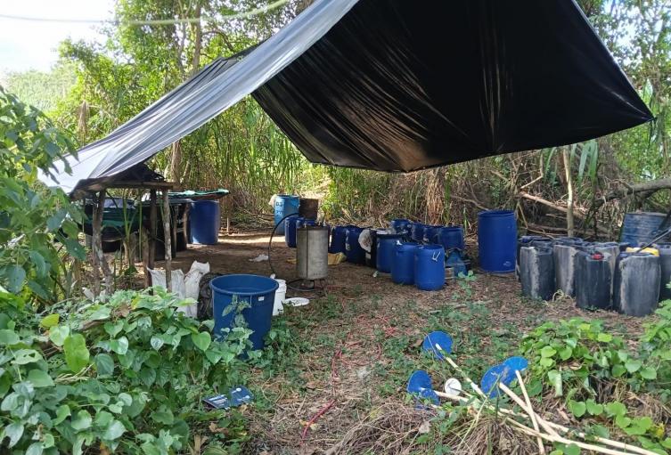 Laboratorio de coca en zona rural de El Zulia