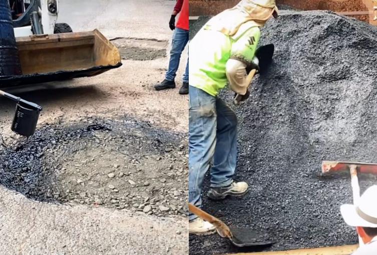 Arreglo de vías por ciudadanos en Santander