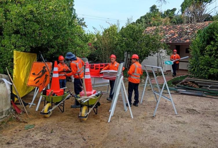 Trabajos en vías de la Mesa de los Santos