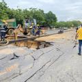 Daño en capa asfáltica en zona céntrica de la ciudad de Cúcuta  