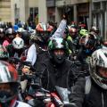 Imagen de archivo de motociclistas protestando en Bogotá