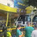 Choque de buses en el centro de Cúcuta