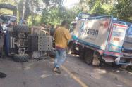 Accidente de tránsito en cercanías del peaje de La Mesa de Los Santos