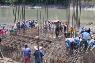 Instalación puente militar en La Paz (Santander)