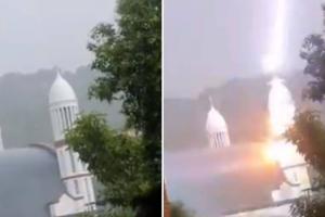 Cae rayo en iglesia de San Rafael