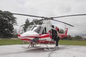 Helicóptero que rescató al campesino herido en Santander