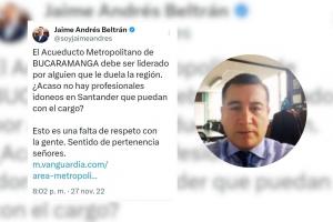 El Acueducto Metropolitano de Bucaramanga tiene nuevo gerente