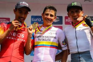 Daniel Martínez, Esteban Chaves y Nairo Quintana