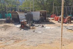 Obras en el polideportivo del barrio La Salle