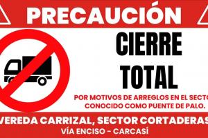 Cierre total en la vía Enciso - Carcasí (Santander)