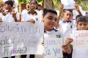 Protesta de estudiantes por falta de luz en Barrancabermeja